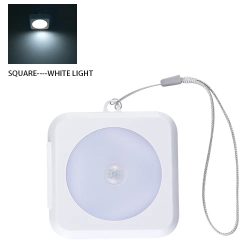 Движения PIR сенсорный светильник гардероб домашнее светодиодное освещение под кровать сенсор детектор кухня свет авто вкл/выкл беспроводной настенный светильник - Цвет: Square Cold White