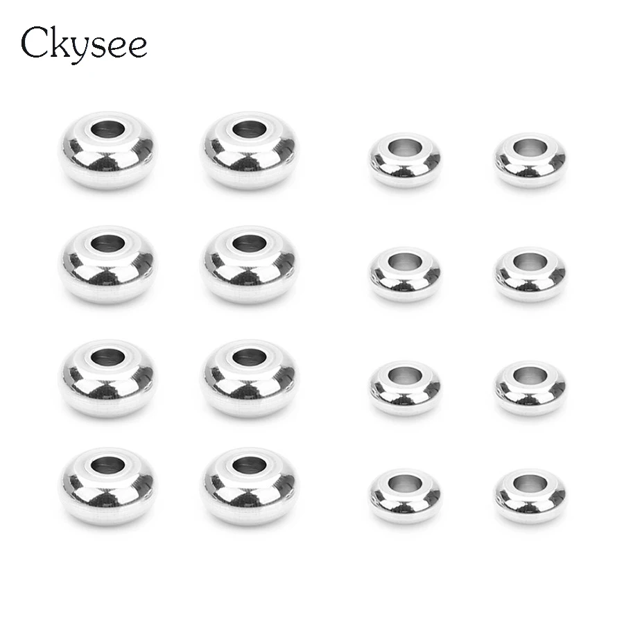 Ckysee 50 шт./лот 2.5X 6 мм/4x8мм круглые бусины из нержавеющей стали с 2 5 мм мелким