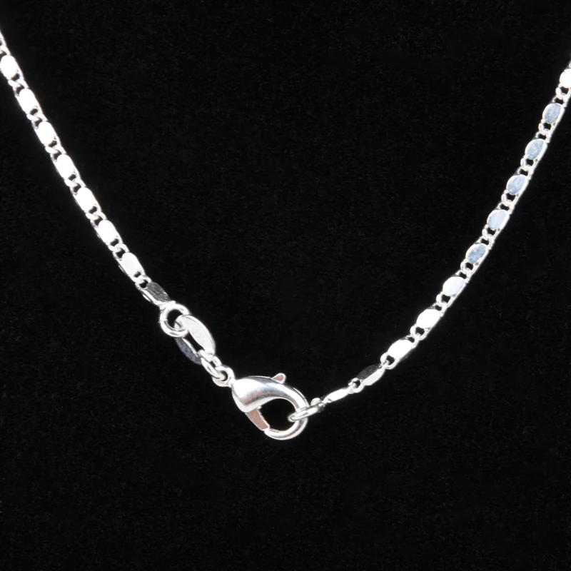 Shellhard Fashion Making Jewelry Vintage Silver Plated Water Wave Chain Figaro Flat Bead Chain Necklace Femme Bijoux 16-30inch