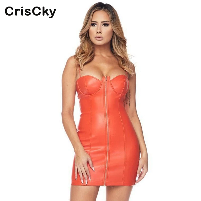 Criscky 2019 сексуальные дамские женские из Pu искусственной кожи Кожаные модельные