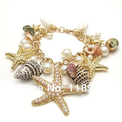 Bracelet Jewelry Vacation Gift Fashion Ocean Starfish Charm Bracelet Trendy Style Women Jewelry Accessories For Holidays