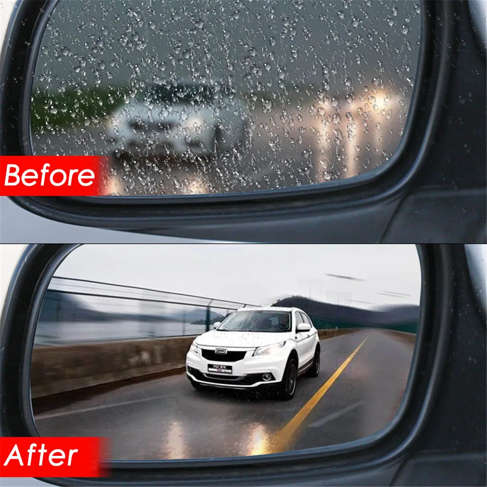 

2 Pcs Car Rearview Mirror Protective Film Anti Rain Fog Transparent Membrane Waterproof Motorcycle Window Rainproof Auto Sticker