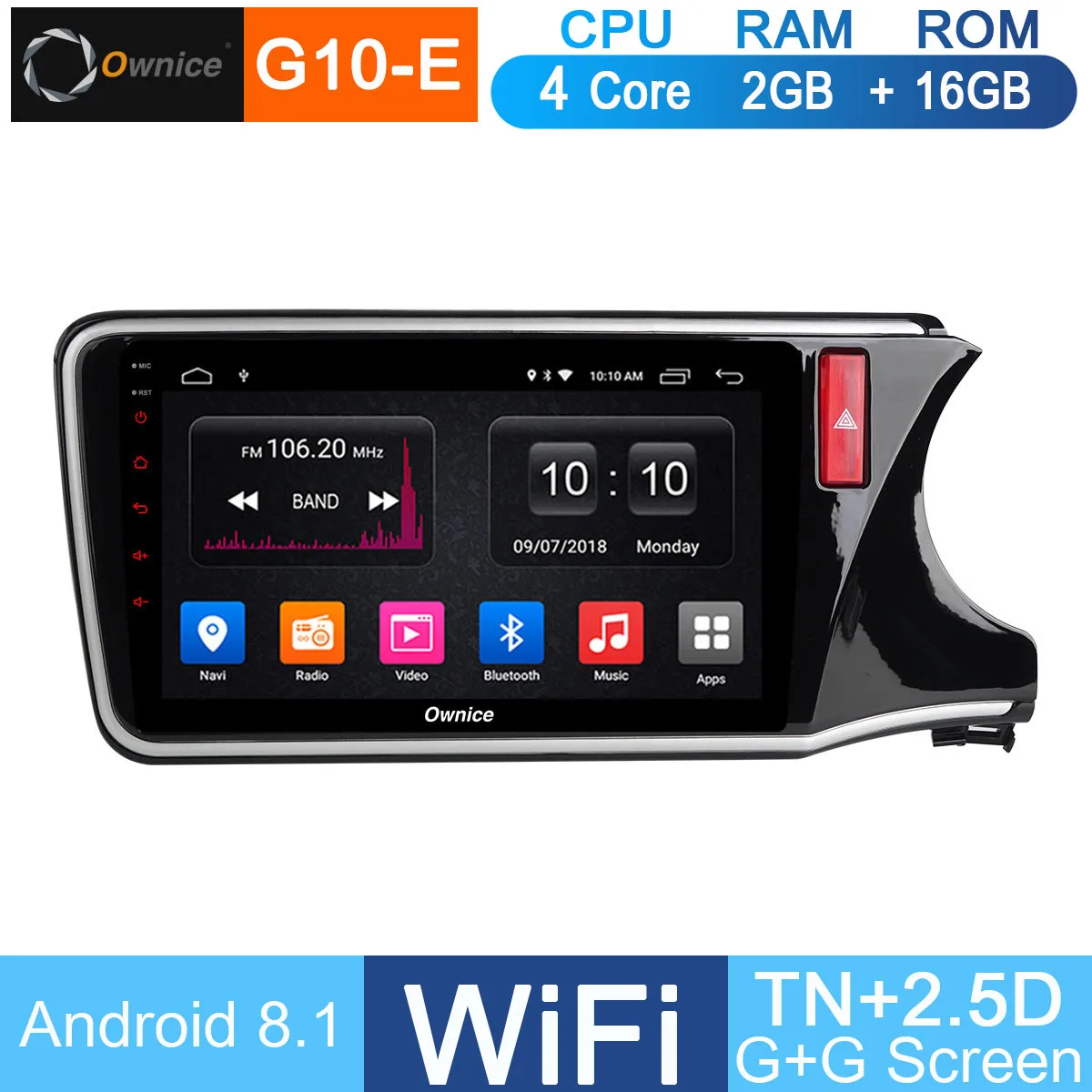 10," ips Android 8,1 Восьмиядерный 4G ram+ 32G rom автомобильный dvd-плеер Радио стерео для Honda City DSP CarPlay - Цвет: G10-E MT