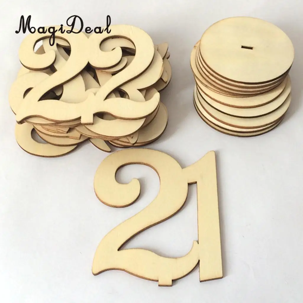 30pcs/Set Wooden Table Number 1-30 Standing Wedding Table Centerpiece Decor