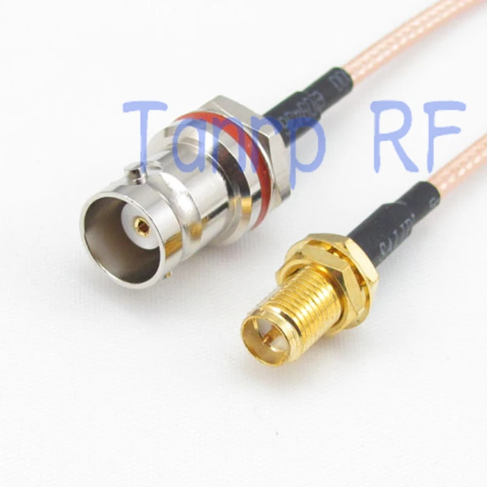 

2PCS 20CM Pigtail coaxial jumper cable RG316 extension 8inch mini BNC female nut bulkhead to RP SMA female RF adapter connector