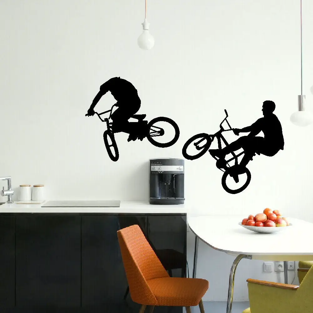 

LARGE BMX BIKE CHILDRENS BEDROOM WALL MURAL GIANT GRAPHIC STICKER MATT VINYL