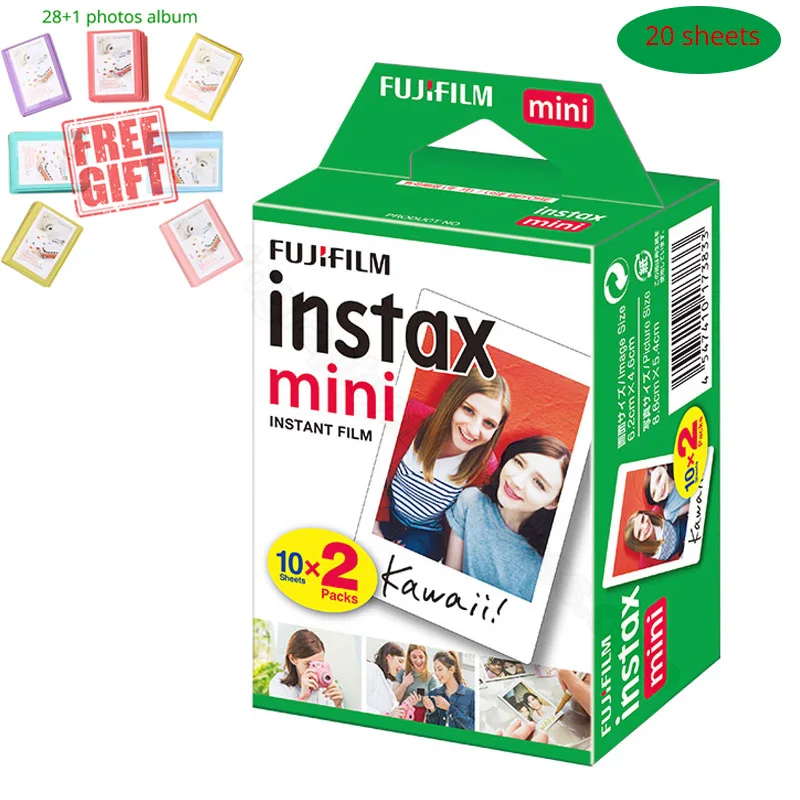 Fujifilm Instax Mini мгновенная белая пленка+ Бесплатный альбом для Instax Mini 9 8+ 7s 70 90 25 камера принтер Liplay SP-2 Polariod 300 - Цвет: 20 sheets