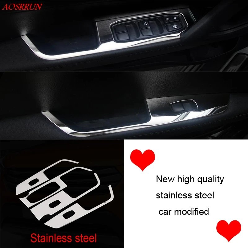 Image Car Door Armrest Window Switch Stickers Decoration Sequins Control Panel cover LHD For Hyundai Creta IX25 2015 2016 accessories