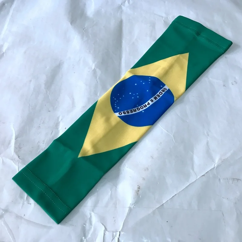 Мексика Флаг цифровой камуфляж сжатия пользовательские руки рукава protecto локоть Флаг США Чили Доминиканская Венесуэла Brzil Куба Колумбия - Цвет: Brazil