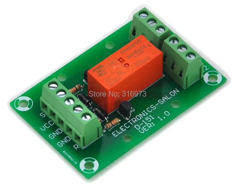 

Bistable/Latching DPDT 8 Amp Power Relay Module, DC5V Coil, RT424F05