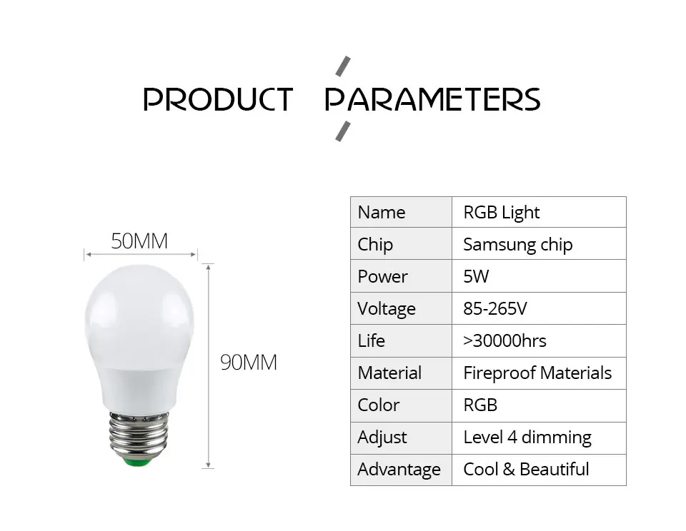 rgb led bulb lamp E27 (10)