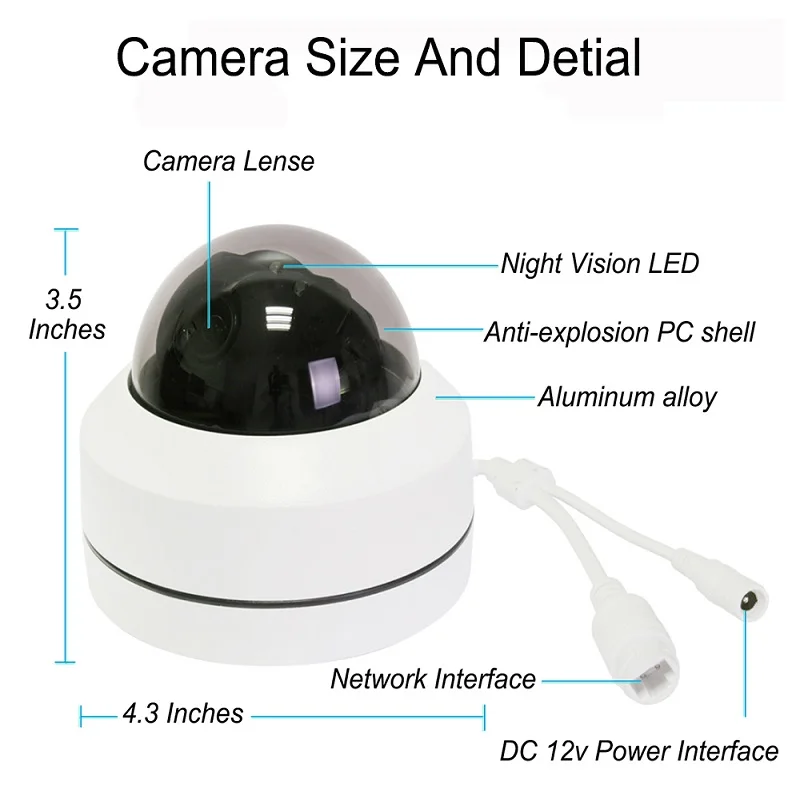 

IMPORX 3X 5MP POE IP Outdoor Security Camera CCTV PTZ Dome P2P Onvif H.264 PTZ Infrared Night Vision Waterproof Camera