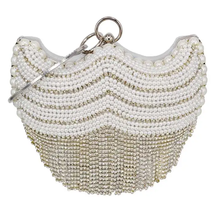 Золотой Серебряный бисерный шар вечерние сумки с кисточками женские свадебные сумочки вечерние сумки клатчи с кристаллами цепь сумки на плечо - Цвет: L