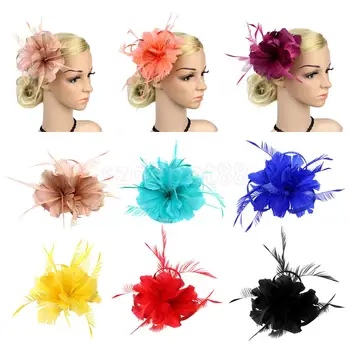 

Vintage Woman Lady Feather Fascinator 1920s Great Gatsby Hair Clips Charleston Party Hair Accessories