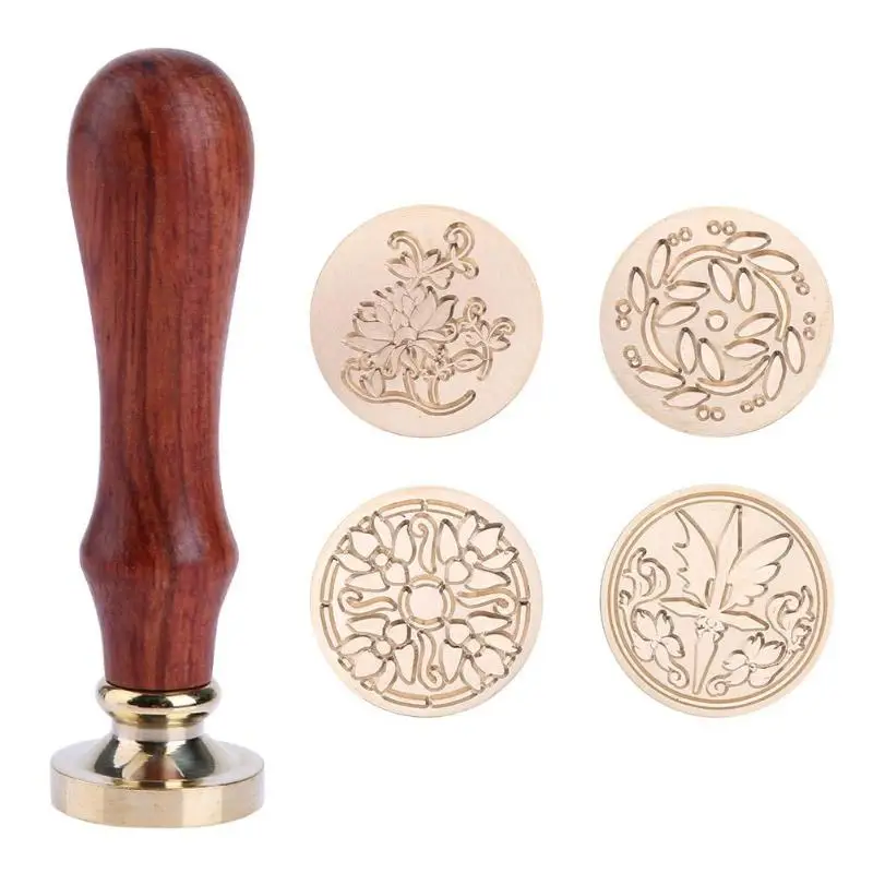 Wax Seal 12 Mystical Designs, Wooden Handle & Brass Stamp Head