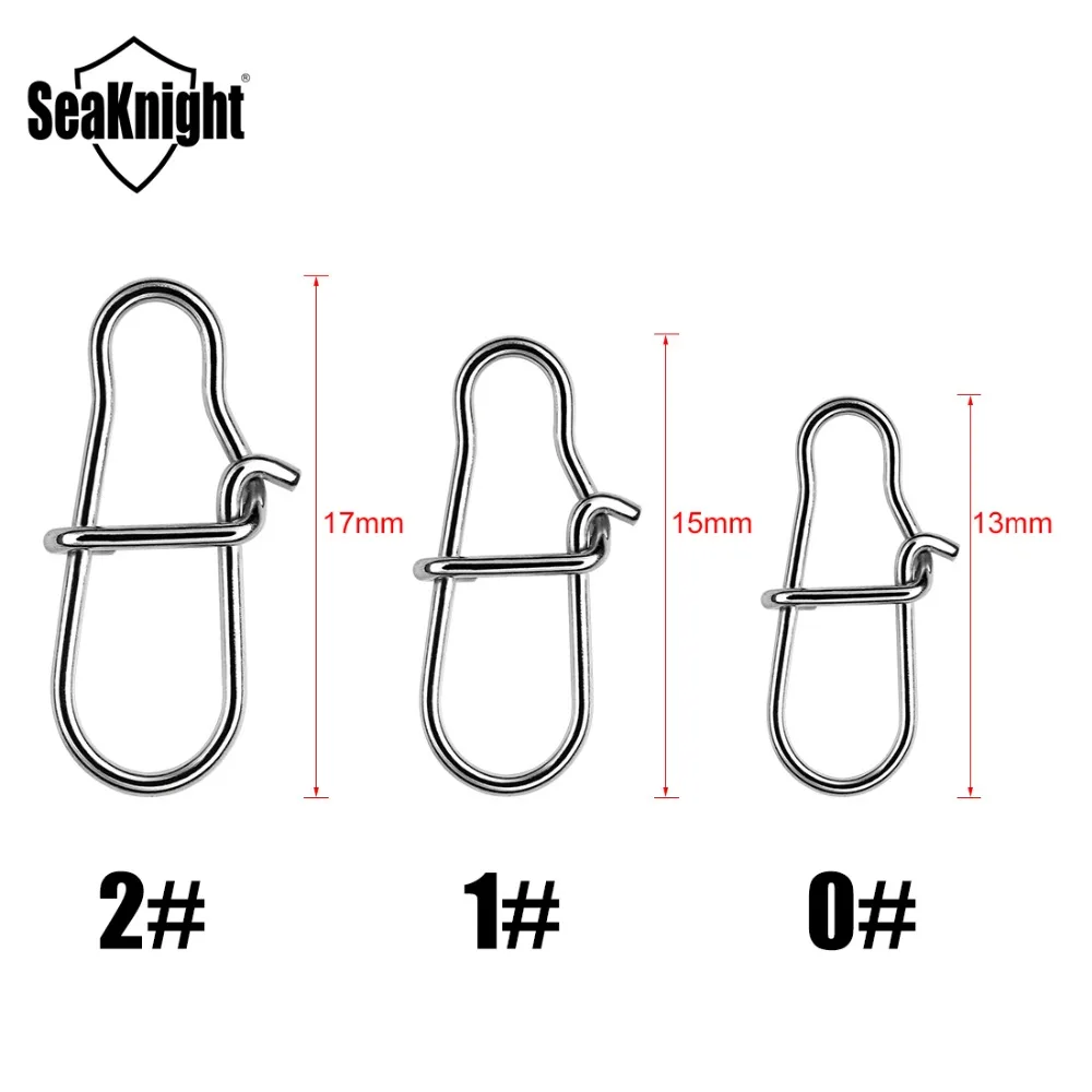 50PC Fishing Accessories SeaKnight Stainless Steel Fishing Connector 0# 1# 2# Strong Drag 27 38 45KG 13 15 17mm Tool Snap