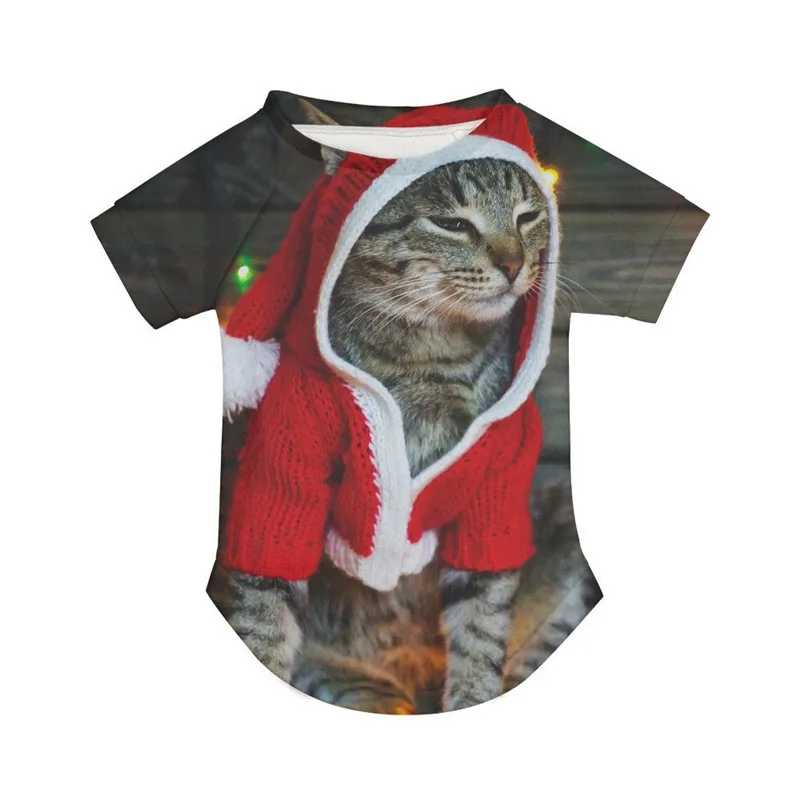 

Brand Design Pet Shirt Puppy Cat Short Sleeve Shirts Fashion Luxury Cool Animal Cat 3D Printing Pet Tops Cat Small Dogs Clothing