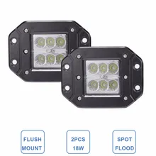 18 Вт заподлицо LED свет работы 12 В 24 В сзади туман лампа 4×4 внедорожный Прицепы грузовик ATV автомобиль пикап трактор внедорожник бампер свет работы бар