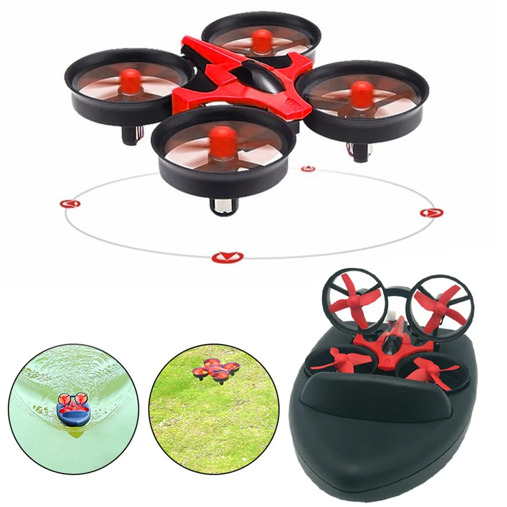 

2 In 1 RC Boats Convertible Mini Folding RC Quadcopter Plastic Electric Speed Boat Mini Drone 2019 New Kid Chirdren Gifts Toys