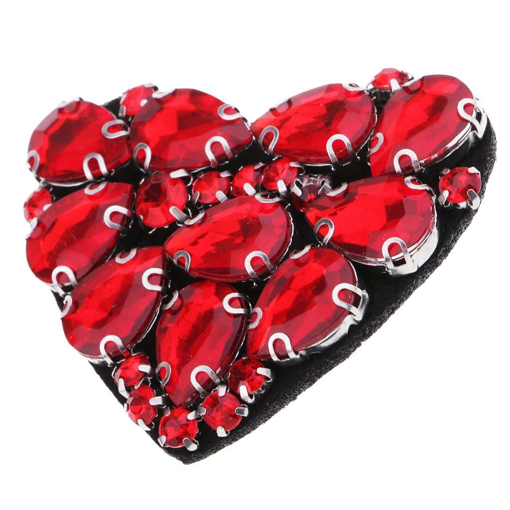 Red Heart Beaded Rhinestones Patch Sew on Patch Embroidered Patch Applique Decoration