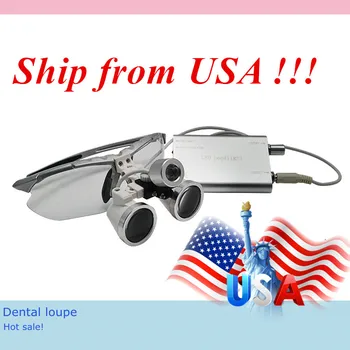 

Dental equipment Surgical Medical Silver dental glasses 3.5X 420mm+LED Head Light Lamp Headlight Dental loupes