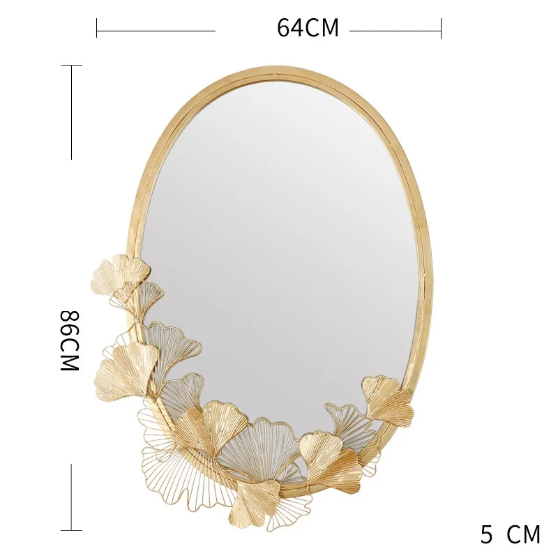 Европа кованого железа Настенная Декорация листок гинкго билоба зеркала ремесла украшения ванной зеркало для спальни Orn R2129