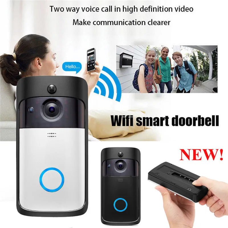 

2019 HD 720P Smart Video Wireless WiFi Door Bell IR Visual Camera Record Security System