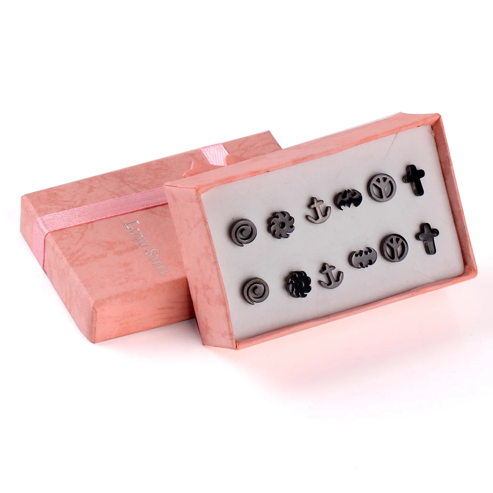 Серьги LUXUSTEEL из нержавеющей стали 2020 с геометрическим рисунком 6 Пары/коркорсаж