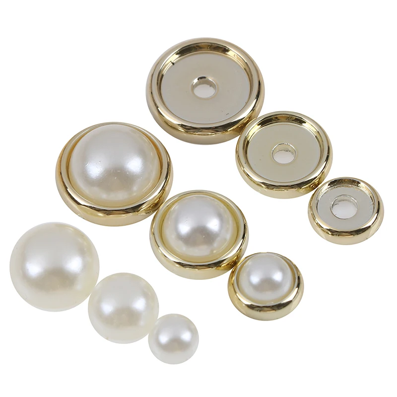 

100sets Half Round Pearl Rivets Button for Cloth Pants Hat Bag Shoes DIY Crafts Decoration DIY Home Garment Accessories