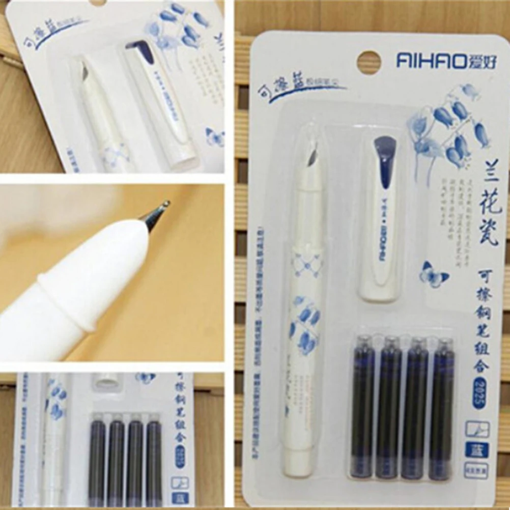 

New 2016 VINTAGE STYLE Pen Blue white porcelain Pen Prime Lacquered Broad Nib Fountain Pen