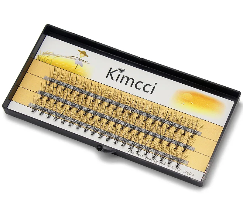 Kimcci натуральные длинные индивидуальные яркие ресницы, Кластерные накладные ресницы, 60 пряди/коробок, макияж, норковые ресницы для наращивания, искусственные ресницы