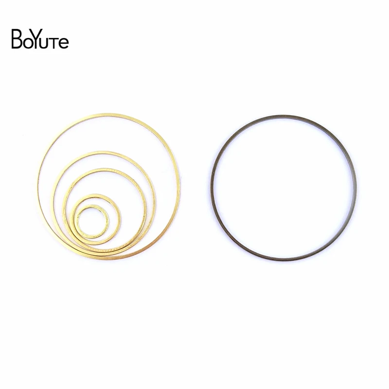BoYuTe 100Pcs 7 Sizes Copper Metal Hoop Ring Connector Charms 3 Colors DIY Jewelry Findings Components (2)