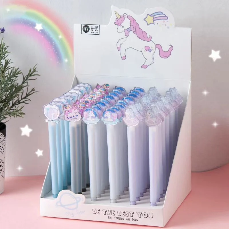 

1PC Cute Unicorn Pens Novelty Gel Pens 0.5mm Kawaii Neutral Pens For Kids Girls Gift School Supplies Korean Stationery
