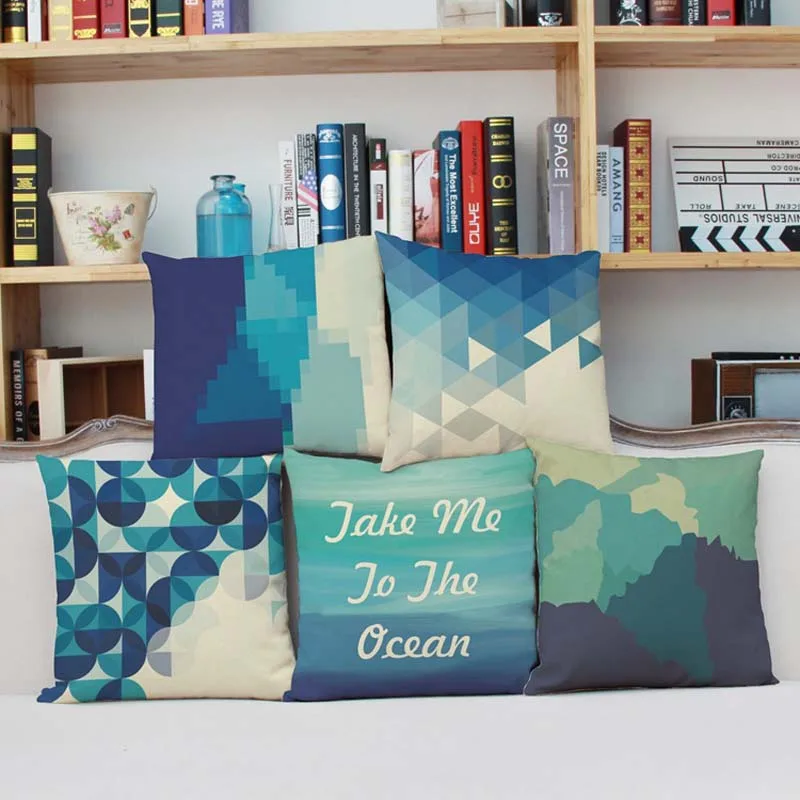 Pillow Case Modern Simple Abstract Printed Geometric Pattern Cushion