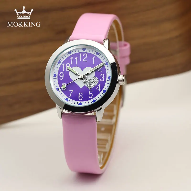 MK MO KING брендовые Детские часы для маленьких мальчиков и девочек, розовые светящиеся часы для детей, студентов, подарок, часы A1 - Цвет: Розовый