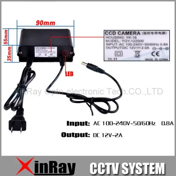  Free Shipping DC 12V 2A Power Supply Adapter For CCTV CameraEuropean Wall Hanging Waterproof Outdoo - 683556198