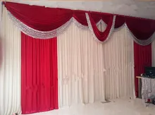 New Design Red Wedding Backdrop Swag Decoration 10FTX20FT Silver Paillette Party Decoration Supplies For Wedding party
