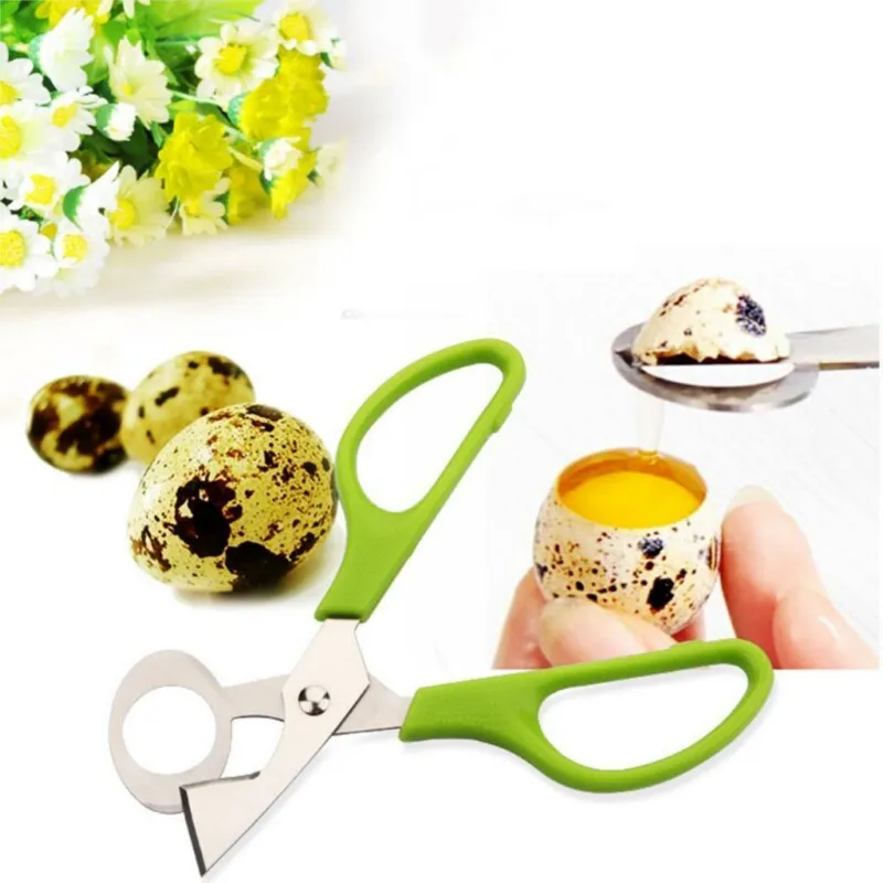 1pcs Quail Egg Scissors Cutter Eggs Opener Green/Black Color Stainless