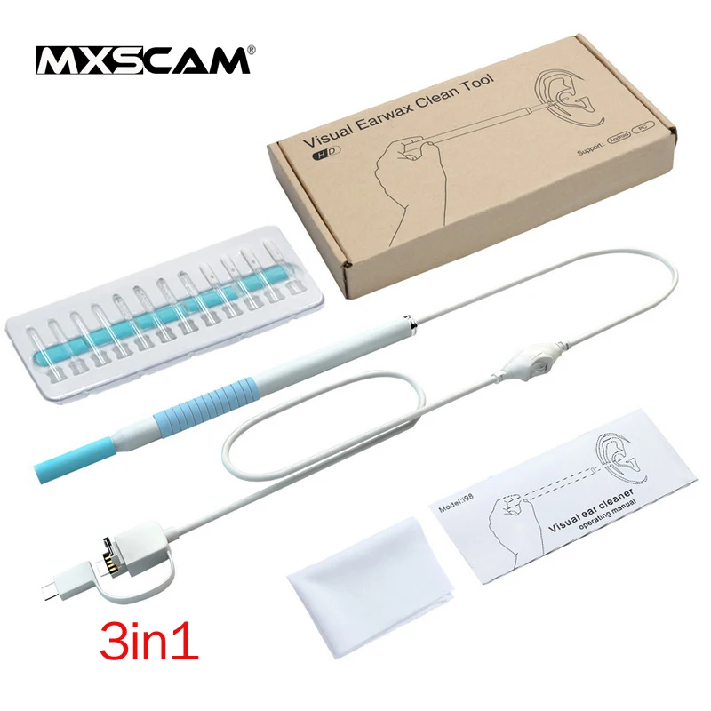 MXSCAM HD720P 5.5mm Visual Ear Cleaning Android Endoscope Camera Earwax