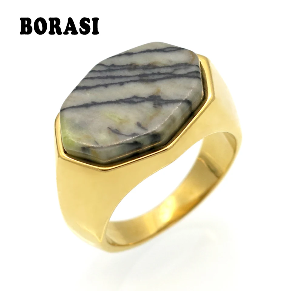

Semi-precious Stone Lapis Lazuli Ring Antique Gold/Silver Color Fashion Brand Vintage Jewelry Rings For Men/Women