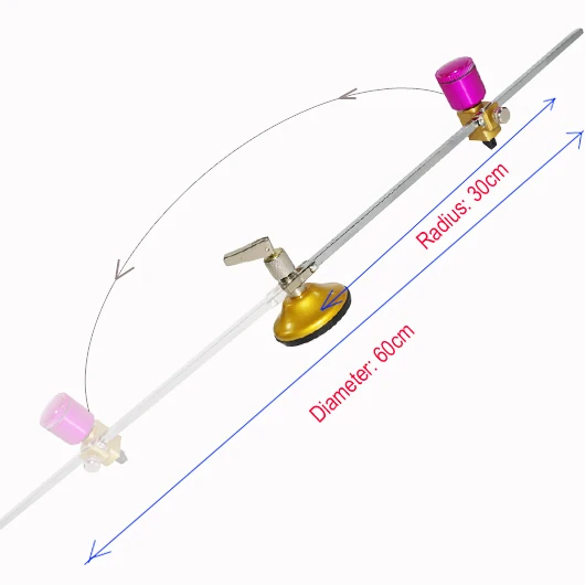 Диаметр 60 см(Максимальный радиус: 30 см) компасы стеклянный круглый резак резка вольфрамового колеса лезвие с присоской и керосиновой коробкой магазина