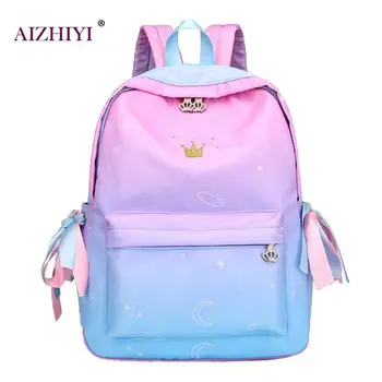 

Trendy Teenage Nylon Backpack Girl Zipper Shoulder School Backpacks Casual Women Large Capacity Travel Rucksack Mochila Feminina
