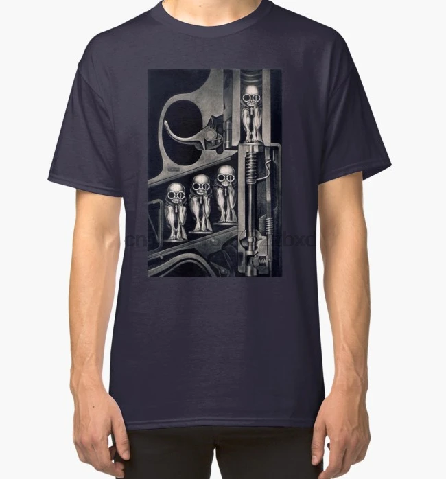 

Printed Men T Shirt Cotton tshirts O-Neck Short-Sleeve Giger Birth Machine T-shirt Women T-Shirt