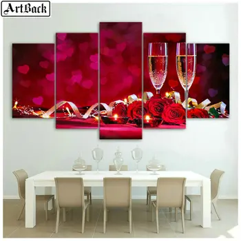 

5d diamond painting cup rose landscape full square drill 3d diamond embroidery mosaic living room decorative painting