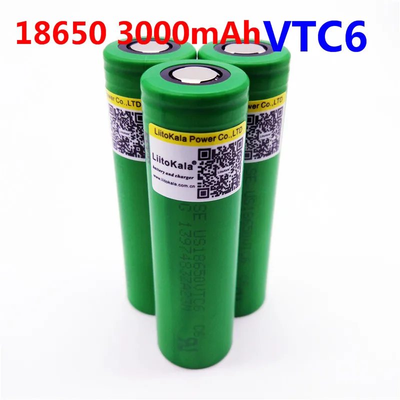 Liitokala VTC6 18650 3000mAh 3,7 v аккумуляторная батарея US18650VTC6 30A игрушечные инструменты flashligh