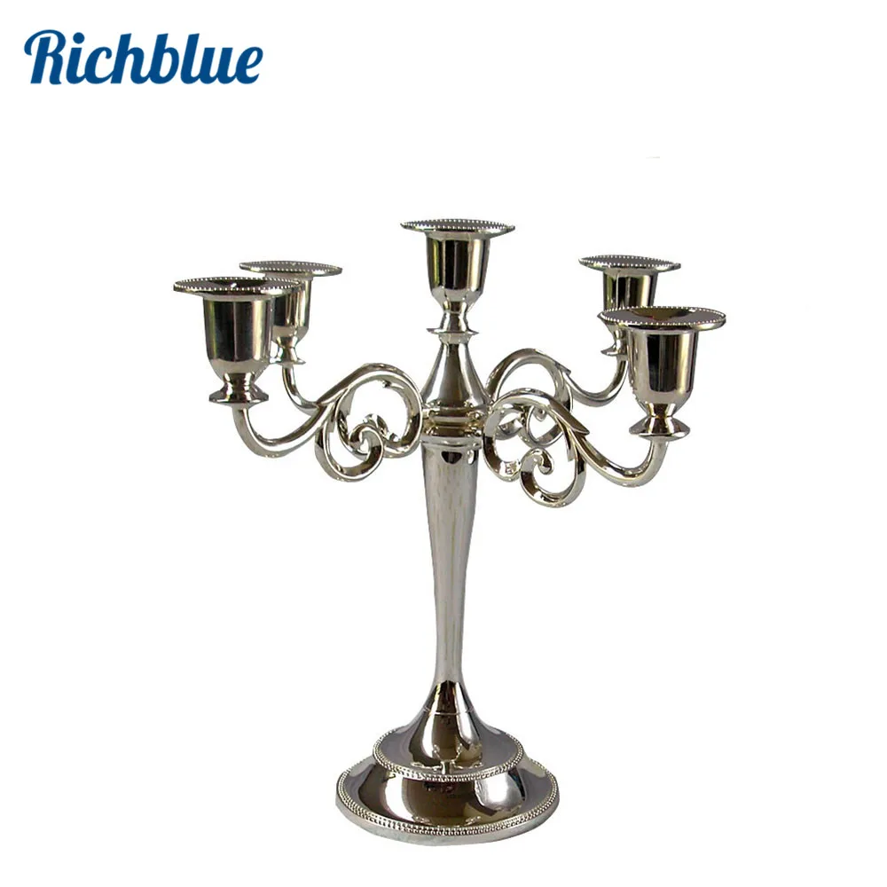 

5 Lights Metal Candle Holder Candle Stand Candelabra 26cm Tall For Wedding Christmas Event Supplies