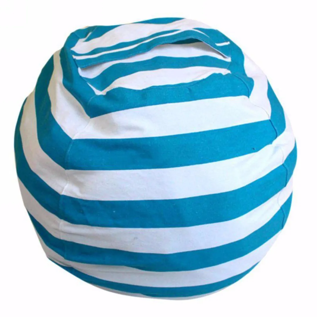 1.4/2m  Cotton Kids Stuffed Animal Toy Bean Bag Storage Pouch Soft Stripe Fabric Chair