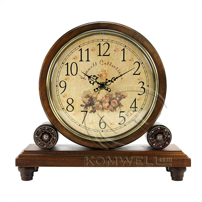 Hot Sell Retro Wood Desk Clock Vintage Home Fashion Clock European