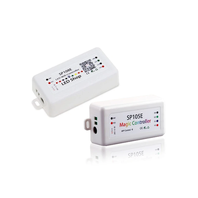 

SP105E SP108E Magic Controller Bluetooth DC5-24V 2048 Pixels for WS2811 2812 2801 6803 IC LED Strip Support IOS / Android APP