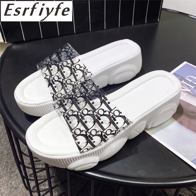 

ESRFIYFE 2019 New Large Size 29-46 Women Slip on Shoes Korean Fashion Platform Wedges Shoes Ladies Summer Flip Flops Beach Shoes